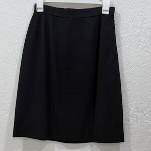 Hermes Paris Elegant Black 100% Wool Women's Skirt, Size 42